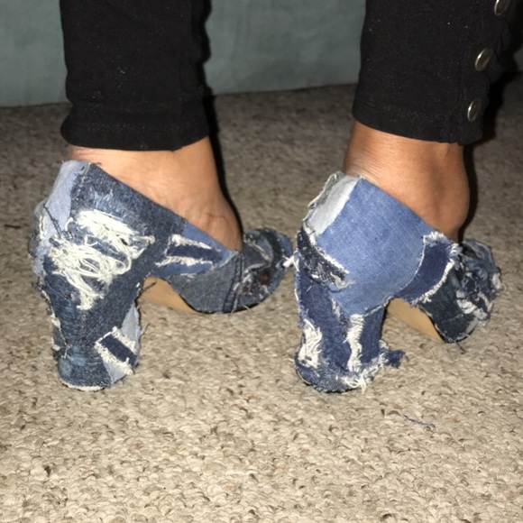 Custom Denim Block Clogs🔥🔥 - Picture 5 of 7